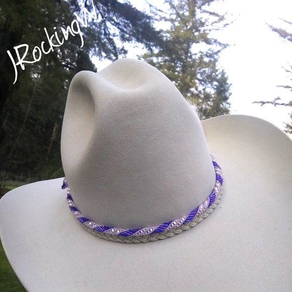 JRW Hand Made Adjustable Cowboy Purple Hat Band - Picture 4 of 10